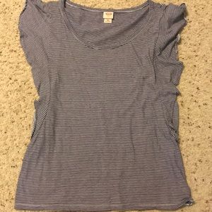 Navy white striped top